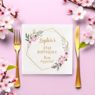 Kersebloesem 21e Verjaardag Dinerfeest Servetten