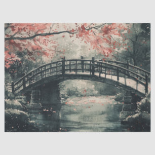 Kersebloesem Brug Sumi-E Landschap (1) Tissuepapier
