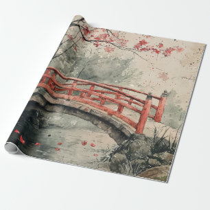 Kersebloesem Brug Sumi-E Landschap (2) Cadeaupapier