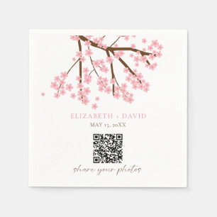 Kersebloesem Huwelijksfoto Upload QR Code Servet