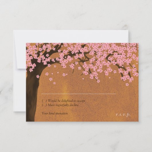 Kersebloesem Sakura Aquarel (Zonsondergang) RSVP (Voorkant)