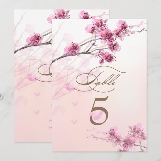 Kersebloesem/Sakura Bruidstafelkaartjes Kaart (Voorkant / Achterkant)