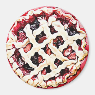 Kersen, aardbeien Rhubarb Pie Magnet Magneet