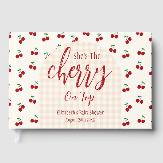 kersen-Baby shower Gastenboek (Voorkant)
