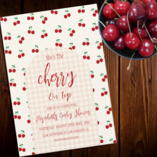 kersen-Baby shower Kaart