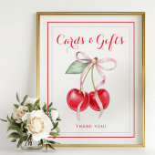 Kersen Baby shower Kaarten & Geschenken Tafelteken Poster