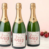 kersen-Baby shower Sparkling Wijnetiket