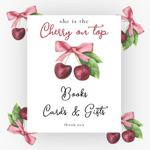 Kersen babyshower Boeken kaarten en cadeaus Poster
