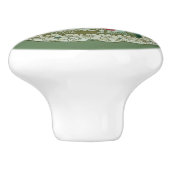 Kersen ~ Botanische vruchten ~ Achtergrondkleur~ Keramische Knop (Zijkant)