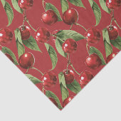 Kersen Cherry Red Pattern Tissuepapier (Detail)