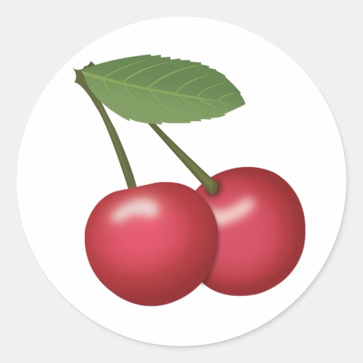 Kersen Emoji Ronde Sticker (Voorkant)