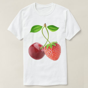 Kersen en aardbei samen t-shirt
