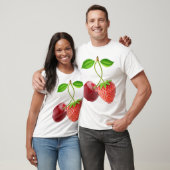 Kersen en aardbei samen t-shirt (Unisex)