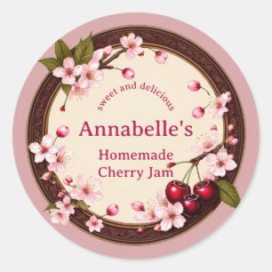 Kersen en Cherry Blossom Jam Label Personaliseren