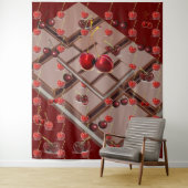 Kersen en chocolade met donkerrood wandkleed (In situ)