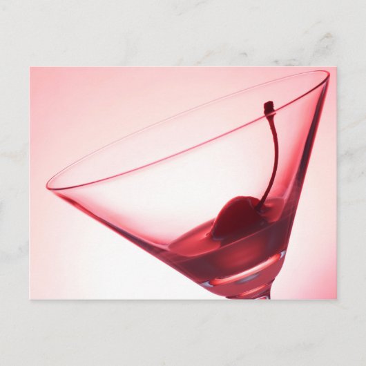 Kersen en glas briefkaart (Voorkant)