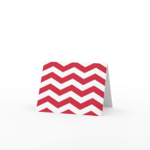 Kersen en witte Chevron Note Kaart - BLANK