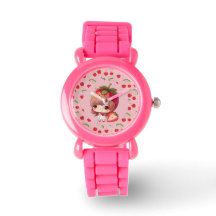 kersen fee roze en rood Horloge