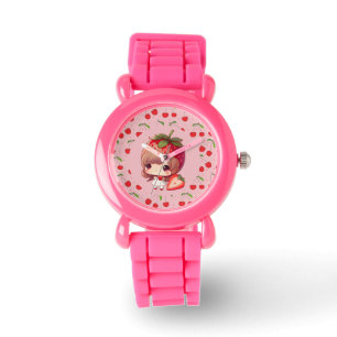 kersen fee roze en rood Horloge