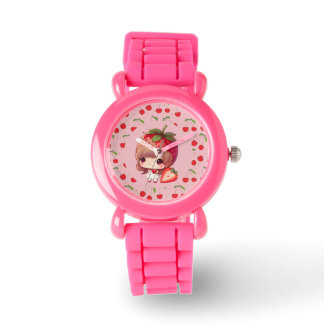 kersen fee roze en rood Horloge