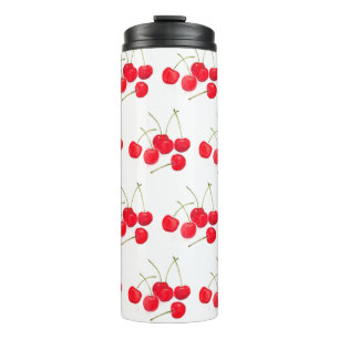 Kersen fruit waterverf Voedsel Bessen Patroon Thermosbeker