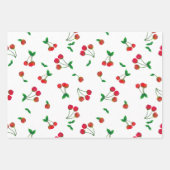 Kersen, gingham en veel Stippen samengevoegd Inpakpapier Vel (Voorkant)