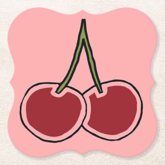 Kersen Kartonnen Onderzetters (Voorkant)