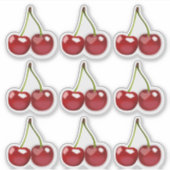 Kersen Kersen Fruit Doorzichtige Stickers (Voorkant)