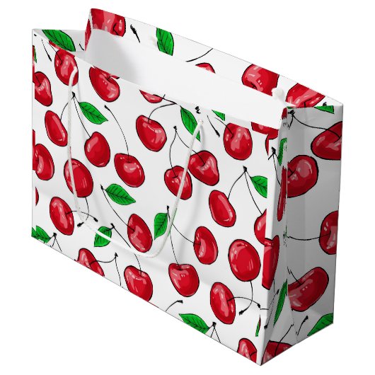 Kersen Large Cadeautasje (Voorkant Gekanteld)