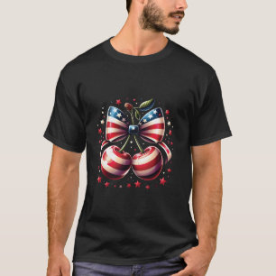 Kersen met Coquette Bow 4 juli Amerikaanse Pa T-shirt