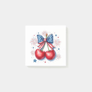 Kersen met Coquette Strik 4 juli Amerikaans Post-it® Notes