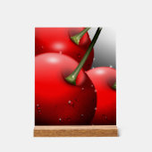 Kersen met dauwdruppels acryl bord (Voorkant)