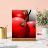 Kersen met dauwdruppels acryl bord (Huwelijk)