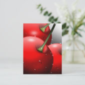 Kersen met dauwdruppels briefkaart (Staand voorkant)