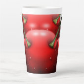 Kersen met dauwdruppels latte mok (Voorkant)