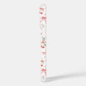 Kersen Met Rode Coquette Strikken Met Monogram Case-Mate iPhone Case (Achterkant / Links)