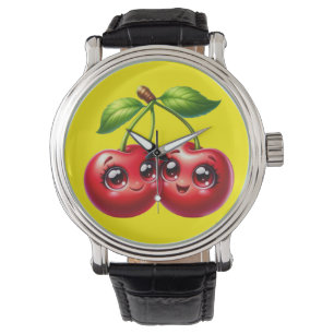 Kersen met smiley gezichten horloge