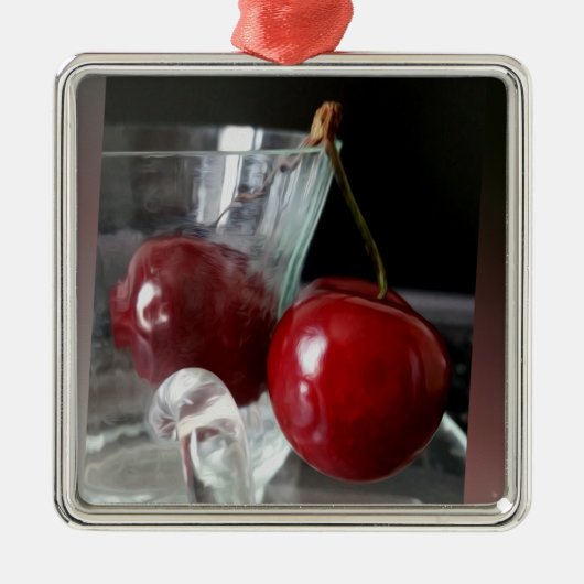 Kersen Metalen Ornament (Voorkant)