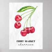 kersen op de fruitmarkt poster (Voorkant)