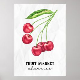 kersen op de fruitmarkt poster