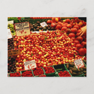 Kersen op de markt van Pike Place Briefkaart
