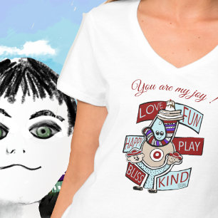 Kersen op de top: een viering van vriendelijkheid t-shirt