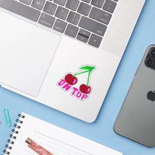 Kersen op de top, levendige kleurrijke design Stic Sticker