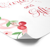 Kersen op de top roze Bow Kaarten en geschenken Poster (Hoek)