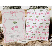 Kersen op top Baby shower Bow Kaart