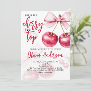 Kersen op Top Cherries Baby shower Kaart