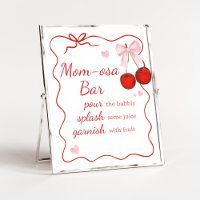 Kersen op Top Roze Bow Baby shower Mom Osa Bar