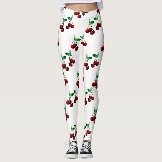 Kersen op witte legging (Voorkant)