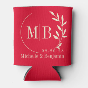 Kersen Plukken Roze Blad Trouw Monogram Blikjeskoeler