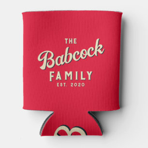 Kersen Plukken Roze Retro Familienaam & Jaartal Blikjeskoeler